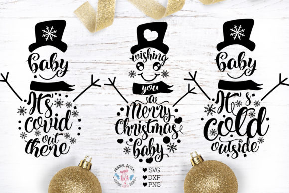 3 Christmas Winter Snowman Designs Illustrations