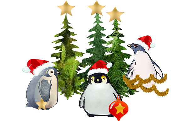 7 Christmas Penguin Illustrations for Branding