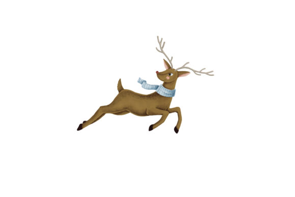 Christmas Asset Reindeer Trace Illustrations
