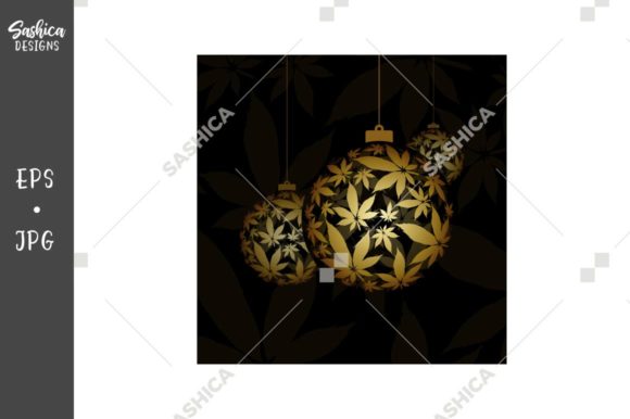 Christmas Ball and Pot Leaves Vector