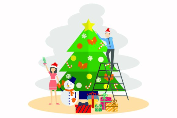 Christmas Beautiful Decoration Design: A Festive Graphic Design Asset