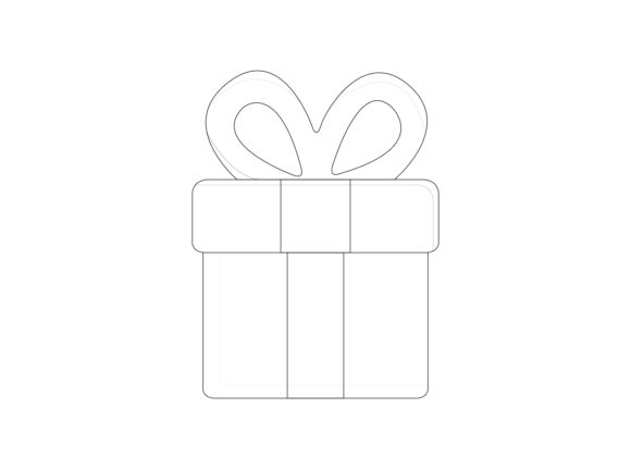 Christmas Gift Outline Icon Vector
