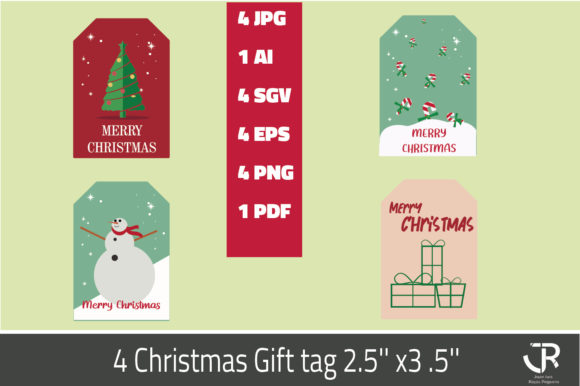 Christmas Gift Tag 4: A Modern Illustration for Editorial and Web Design