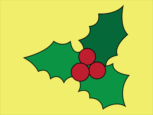 Christmas Holly Illustration for Crafting