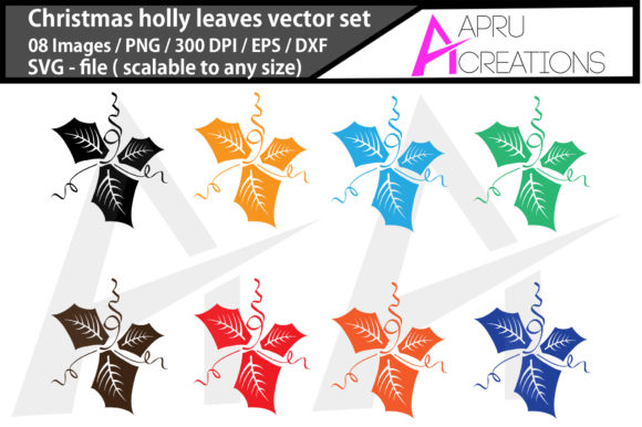 Christmas Holly Leaves Illustrations