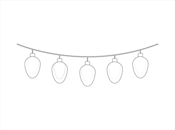 Christmas Lights Outline Icon Vector