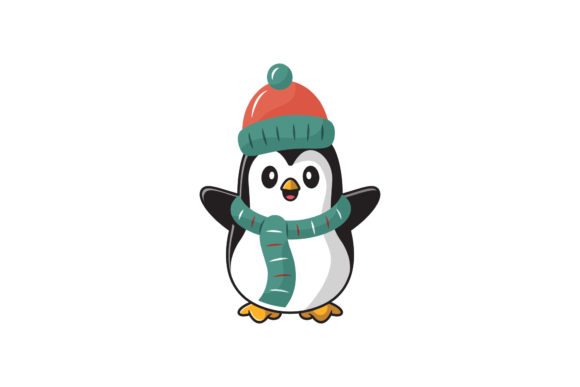 Christmas Penguin Vector for Editorial Design