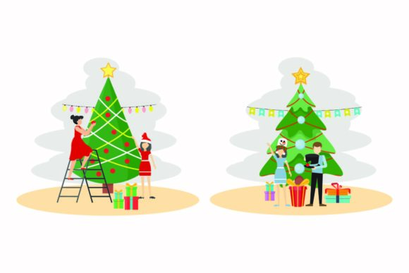 Christmas Tree Vector Set for Digital Creators