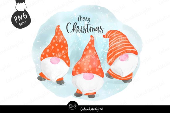 Gnome Christmas Sublimation Png Illustrations