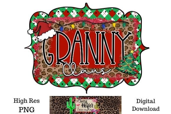 Granny Claus Christmas Dye Sublimation Illustrations