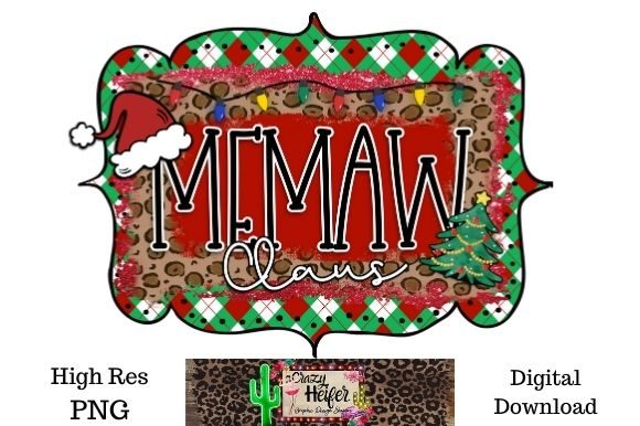 Memaw Claus Christmas Dye Sublimation Illustrations